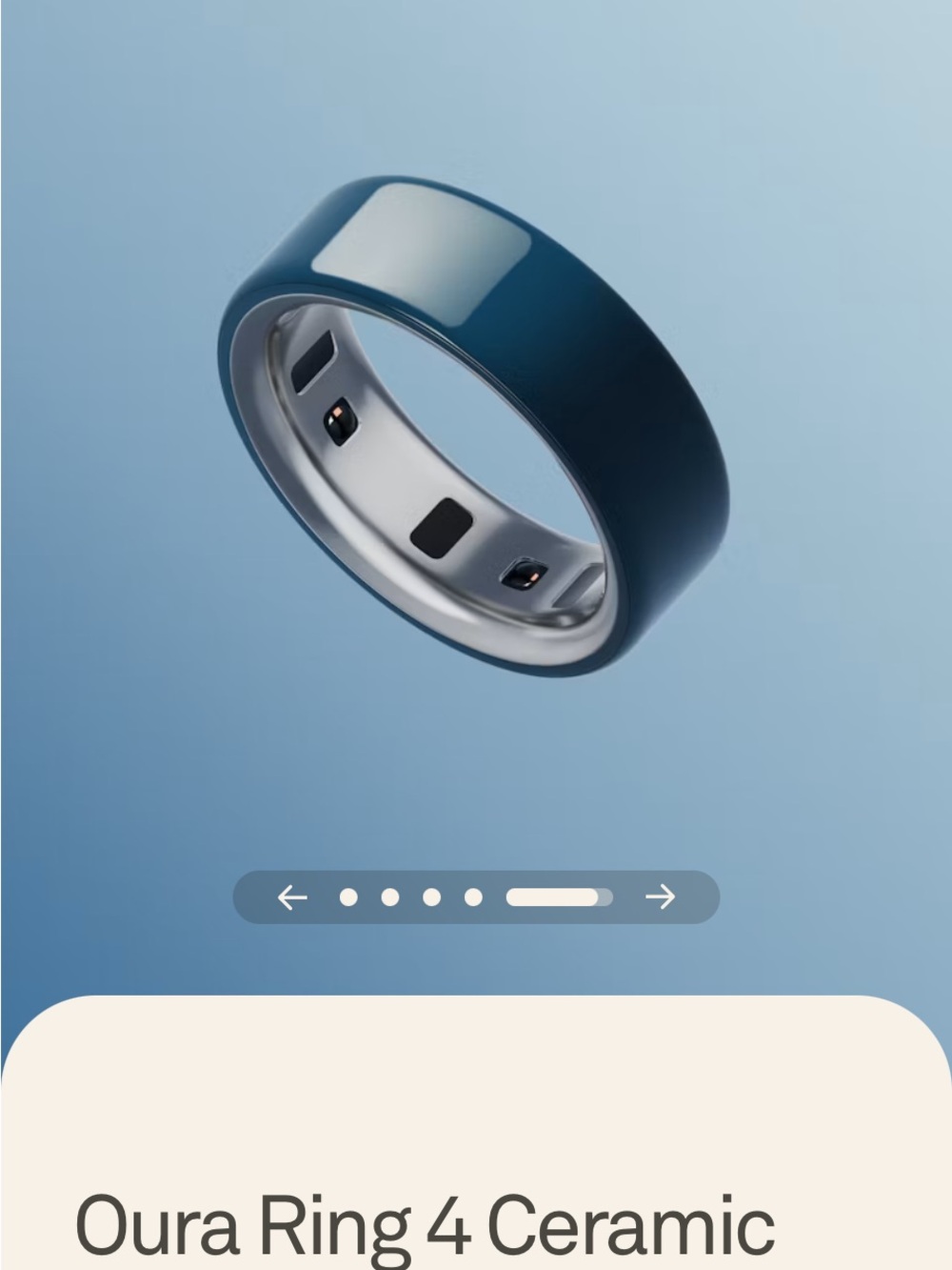 Oura Ring 4 Ceramic — Deep Blue Smart Ring